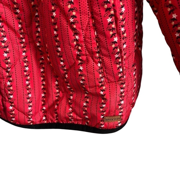 BRIXTON Reversible Faux Shearling Quilted Jacket in Mars Red Prairie Floral - Picture 10 of 16